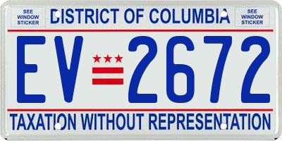 DC license plate EV2672