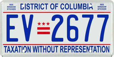 DC license plate EV2677