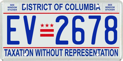 DC license plate EV2678