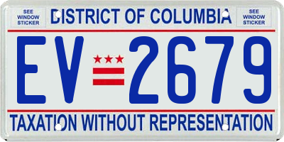 DC license plate EV2679