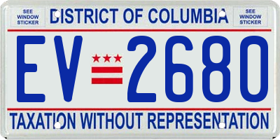 DC license plate EV2680
