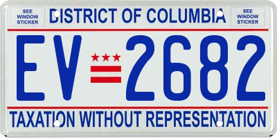 DC license plate EV2682