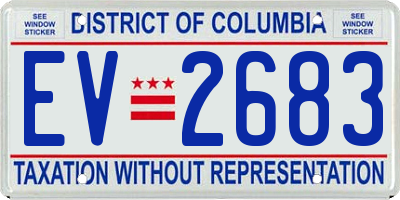 DC license plate EV2683