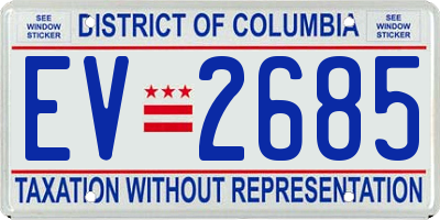 DC license plate EV2685