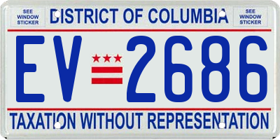 DC license plate EV2686