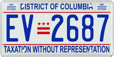 DC license plate EV2687