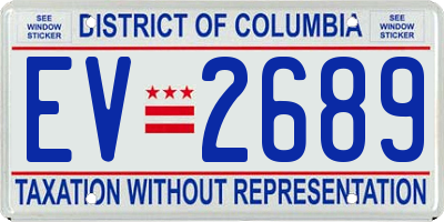 DC license plate EV2689