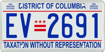 DC license plate EV2691