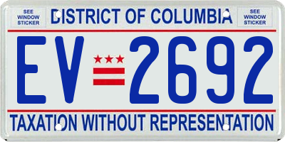DC license plate EV2692