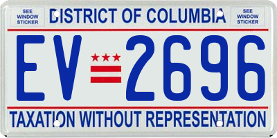 DC license plate EV2696