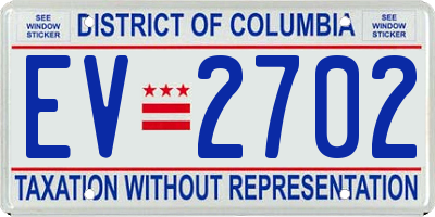 DC license plate EV2702