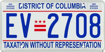 DC license plate EV2708