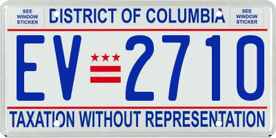 DC license plate EV2710