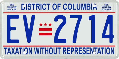 DC license plate EV2714