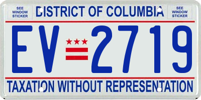 DC license plate EV2719