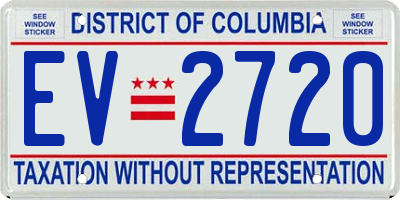 DC license plate EV2720