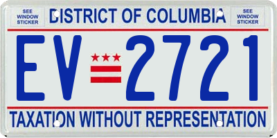 DC license plate EV2721