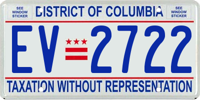 DC license plate EV2722