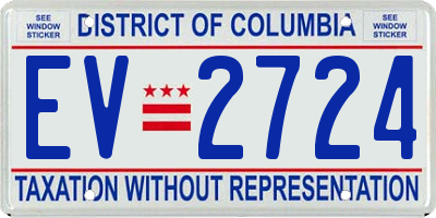 DC license plate EV2724