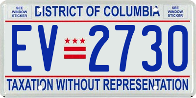 DC license plate EV2730