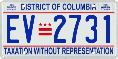 DC license plate EV2731
