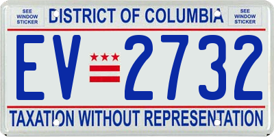 DC license plate EV2732