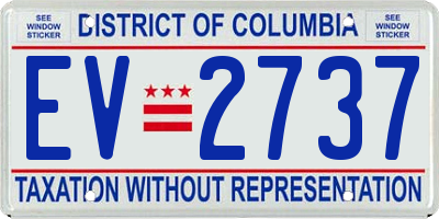 DC license plate EV2737