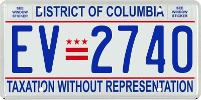 DC license plate EV2740