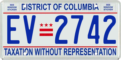 DC license plate EV2742
