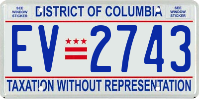 DC license plate EV2743