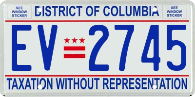 DC license plate EV2745