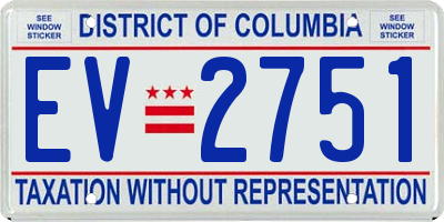 DC license plate EV2751