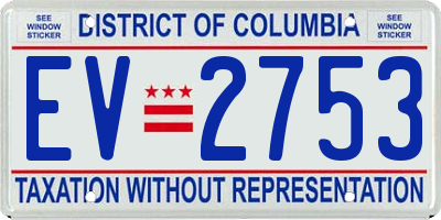 DC license plate EV2753