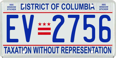DC license plate EV2756
