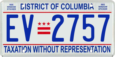 DC license plate EV2757
