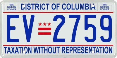 DC license plate EV2759