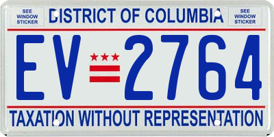 DC license plate EV2764