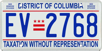 DC license plate EV2768