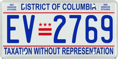 DC license plate EV2769