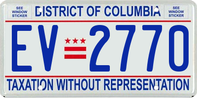 DC license plate EV2770