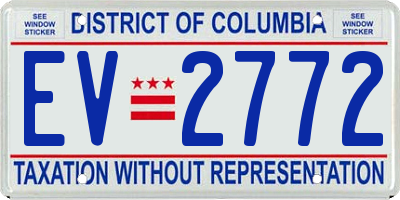 DC license plate EV2772