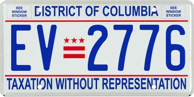 DC license plate EV2776