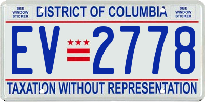 DC license plate EV2778