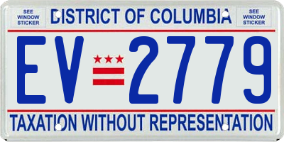 DC license plate EV2779