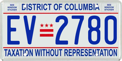 DC license plate EV2780