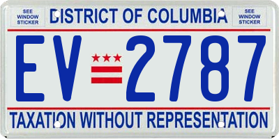 DC license plate EV2787