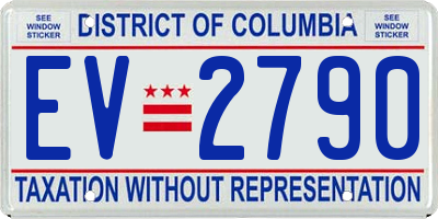 DC license plate EV2790
