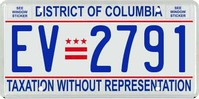 DC license plate EV2791