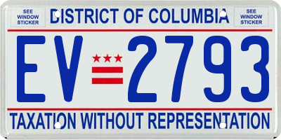 DC license plate EV2793