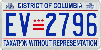 DC license plate EV2796
